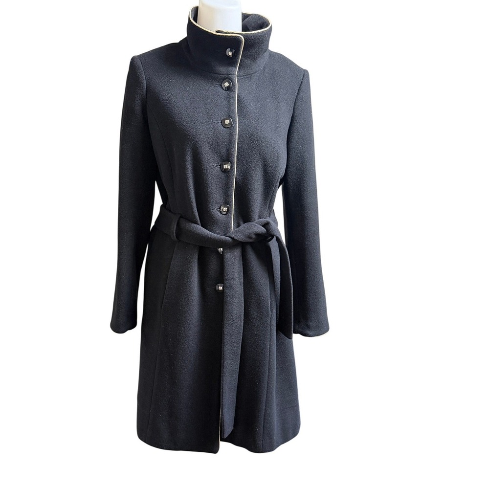 Marciano Wool Cashmere Funnel Neck Belted Trench Coat Military S/P Dark Academia